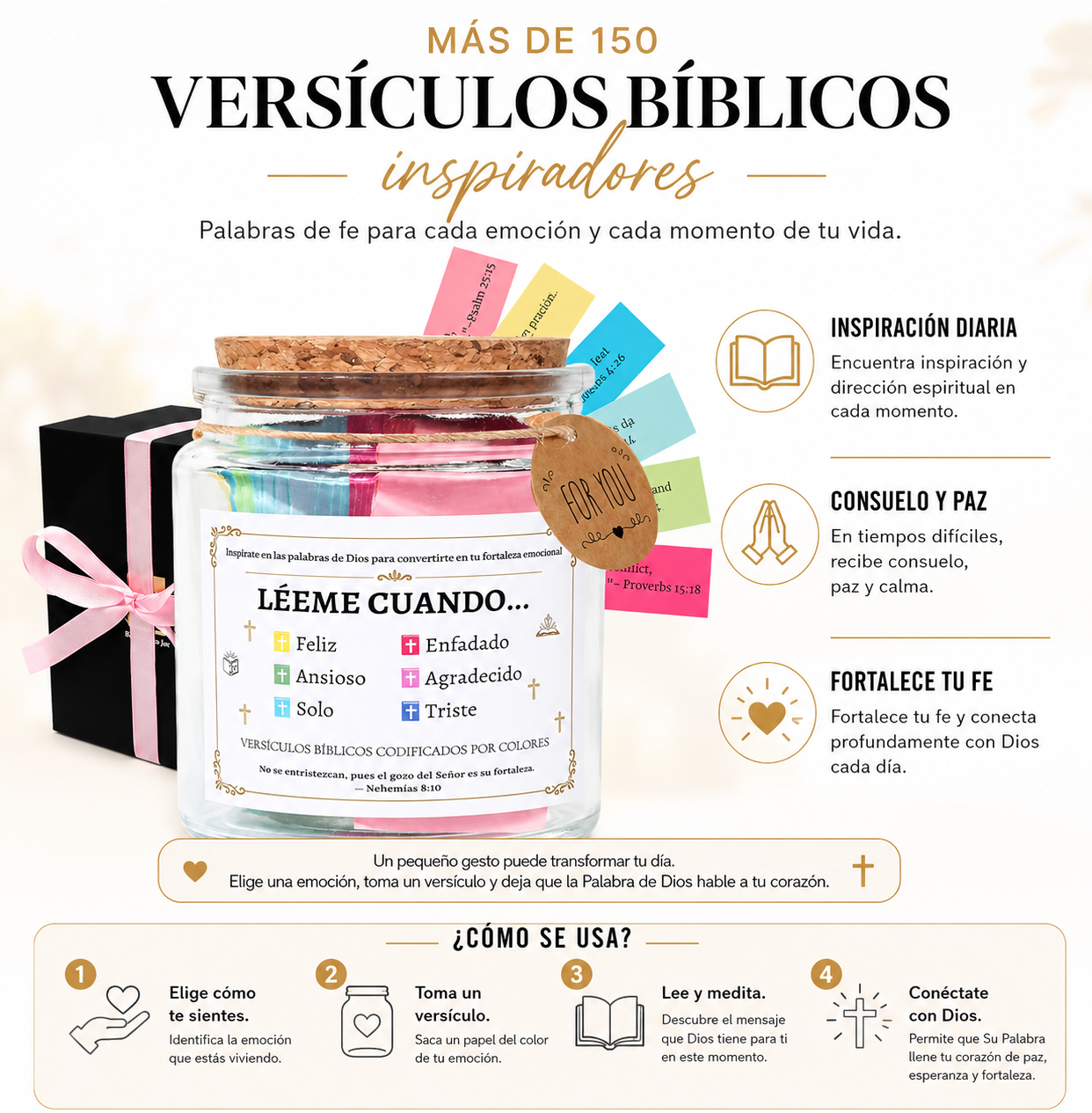 Frasco con Versículos Bíblicos
